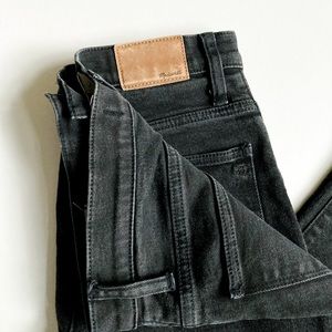 Black crop wide leg Madewell jeans.